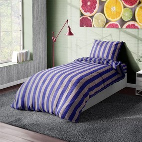 Σεντόνια Stripes 157 (Σετ 3τμχ) Purple-Grey DimCol Μονό 160x240cm 100% Βαμβάκι