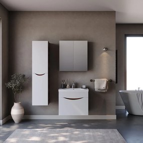 Martin Smile 65 White Matt  MDF - Πάγκος με Νιπτήρα &amp; Καθρέπτη