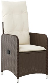 vidaXL Σετ 3 Τμχ Επίπλων Κήπου με Μαξιλάρια Καφέ Poly Rattan