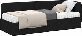 vidaXL Κρεβάτι Γωνίας Μαύρο 80 x 200 cm ύφασμα