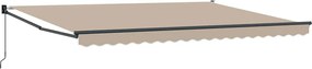 vidaXL Αντιανεμικό Μπεζ 450 x 300 x 165 εκ Πολυέστερ και Μέταλλο