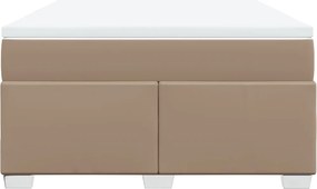 vidaXL Κρεβάτι Boxspring με Στρώμα Καπουτσίνο 160x200εκ.από Συνθ.Δέρμα