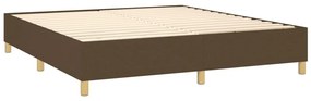 Κρεβάτι Boxspring με Στρώμα Σκούρο Καφέ 160x200 εκ Υφασμάτινο - Καφέ