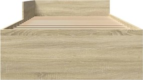 vidaXL Πλαίσιο Κρεβατιού Χωρ. Στρώμα Sonoma Δρυς 75x190εκ Επεξ. Ξύλο