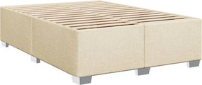 vidaXL Κρεβάτι Boxspring με Στρώμα Κρεμ 140x200 εκ. Υφασμάτινο
