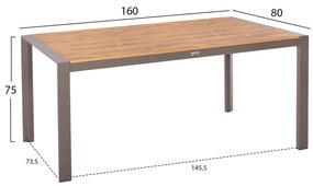 ΤΡΑΠΕΖΙ ΕΞΩΤ.ΧΩΡΟΥ GOYA  ΑΛΟΥΜΙΝΙΟ ΣΑΜΠΑΝΙ &amp; POLYWOOD 160X80Χ75Υεκ.