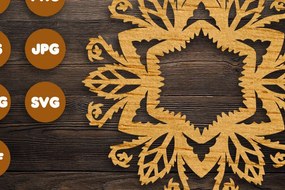 Intra απο ξύλο plywood 3mm-4mm πάχος 3D Floral Mandala για Cricut Δίασταση 30x30 cm INTRAFABR-74356429