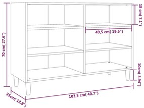 vidaXL Ραφιέρα Καφέ Δρυς 103,5 x 35 x 70 εκ. από Μοριοσανίδα