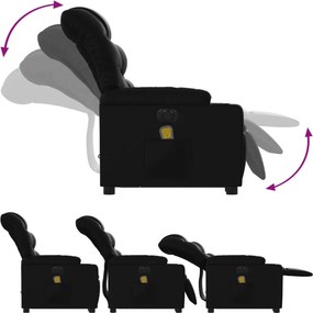 vidaXL Πολυθρόνα Μασάζ Ηλεκ Ανακλινόμενη με Ανύψωση Συνθετικό Δέρμα