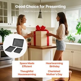 VEVOR Baking Pan Set 3-Piece Nonstick Carbon Steel Set with Silicone Handles