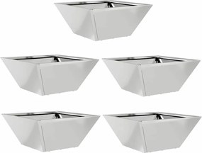 vidaXL Γλάστρα Κήπου 5 pcs Ασημί 35 x 35 x 15 εκ.