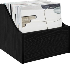 vidaXL Κουτί LP Μαύρη Δρυς 37 x 33 x 32 εκ. Επεξεργασμένο Ξύλο