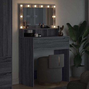 vidaXL Τραπέζια Ντυσίματος Κρεβατοκάμαρας Γκρίζο Σονομα