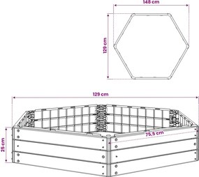 vidaXL Ανεβασμένο Κρεβάτι Μαύρο 148 x 129 x 25 εκ PP