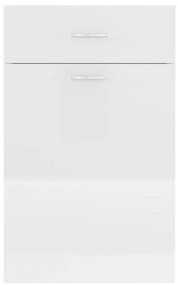 Ντουλάπι με Συρτάρι Γυαλιστερό Λευκό 50x46x81,5 εκ. Επεξ. Ξύλο - Λευκό