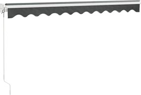 vidaXL Τέντα Πτυσσόμενη Ανθρακί 3,5 x 2,5 μ. Ύφασμα και Αλουμίνιο