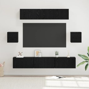 vidaXL Σετ επίπλου τηλεόρασης 7 pcs Μαύρη δρυς 80 x 30 x 30 εκ