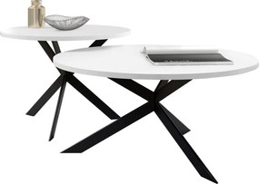 Σετ Τραπεζάκια σαλονιού Libre-Leuko - 75.00Χ75.00Χ36.00cm