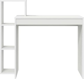 vidaXL Γραφείο με ράφι Λευκό 100 x 40 x 90 cm Επεξεργασμένο ξύλο