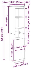 Ντουλάπι Καφέ Δρυς 37,5x35x180 εκ. Επεξεργασμένο Ξύλο 861676
