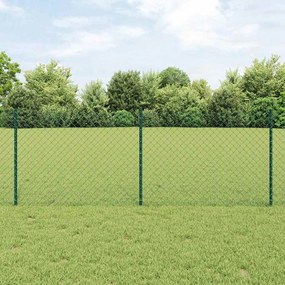 vidaXL Φράχτης με Στήλες. Πράσινο 0.8 x 10 m Ατσάλι