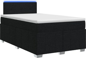 vidaXL Κρεβάτι box spring με στρώμα Μαύρο 120 x 190 cm Ύφασμα