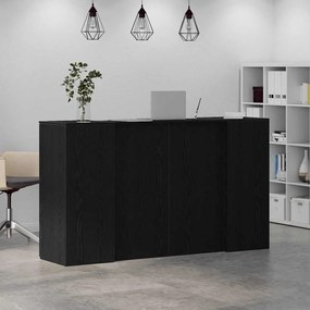 vidaXL Γραφείο υποδοχής Μαύρο Δρυς 180x50x103,5 εκ. Επεξεργασμένο Ξύλο