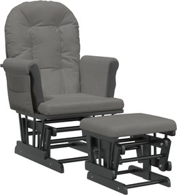 vidaXL Πολυθρόνα Relax Σκούρο Γκρι Υφασμάτινη με Σκαμπό