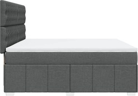 vidaXL Κρεβάτι Boxspring με Στρώμα Σκούρο Γκρι 180x200 εκ Υφασμάτιν