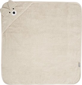 HOODED TOWEL WITH EMBROIDERY 90/90 CM SOFT BEIGE