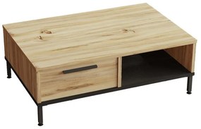 Coffee table Martian melamine natural-black 90x60x31.5cm 90x60x31.5 εκ.