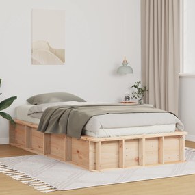 vidaXL Σκελετός Κρεβατιού Καφέ 90 x 200 cm Μασίφ ξύλο πεύκου