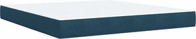 vidaXL Κρεβάτι Boxspring με Στρώμα Μπλε 180x200 εκ. Βελούδινο