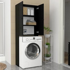 Έπιπλο πλυντηρίου Romme Megapap χρώμα μαύρο 65x27,1x180εκ.
