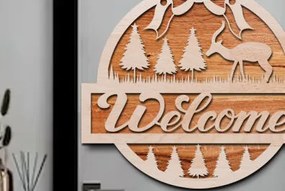 Σετ των 2 Intra απο ξύλο plywood 3mm-4mm πάχος - Χριστουγεννιάτικο σημάδι καλωσορίσματος Laser Cut Δίασταση 15x15 cm INTRAFABR-76206806