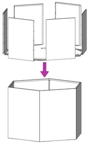 Ζαρντινιέρα Κήπου Εξάγωνη Ανθρακί 138x120x45 εκ. Ατσάλι - Ανθρακί