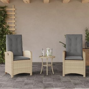 vidaXL Σετ Επίπλων Bistro 3 τεμ. Μικτό Μπεζ Συνθ. Ρατάν με Μαξιλάρια