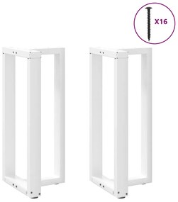 vidaXL Πόδια Τραπεζιού Μπαρ σε Σχήμα Τ, 2 τεμ. Λευκά 50x35x(90-91) εκ. Ατσάλι