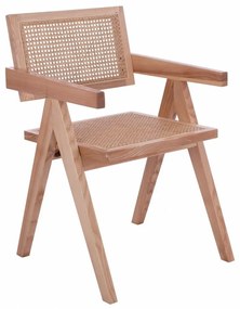 Καρέκλα Ξύλινη Blaire HM8916.01 Με Μπράτσα 52x50x80cm Natural Ξύλο