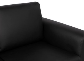 Καναπές Διθέσιος KΕΝΖΙΕ με PU Μαύρο 142x81x81 εκ. 142x81x81 εκ.