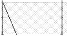 vidaXL Στύλος Περιφράξεων Γκρι 25 x 1,2 μ (60 x 60 mm δίχτυ)