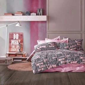 Παπλωματοθήκη Αγάπη 299 Grey-Lila DimCol Single 160x240cm Cotton-Polyester