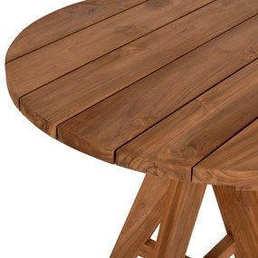 Τραπέζι LEO C9623.11 Στρόγγυλο απο Μασίφ Ξύλο TEAK Φυσικό Φ80x75Υεκ. 80x80x75 εκ.