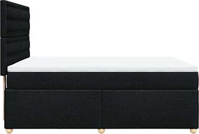 vidaXL Κρεβάτι Boxspring με Στρώμα Μαύρο 160x200 εκ. Υφασμάτινο