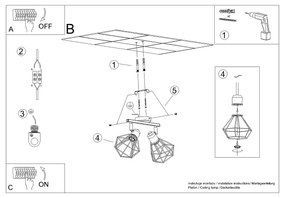 Sollux Φωτιστικό οροφής Artemis 2,ατσάλι, 2xE14/40w,λευκό