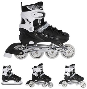 Αυξομειούμενα Πατίνια Roller NH 10905 ΣΕΤ 4 ΣΕ 1 INLINE SKATES NILS EXTREME ΜΑΥΡΟ -LARGE (39-42) - Κωδικός 16-25-025