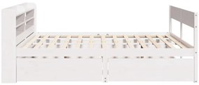 vidaXL Σκελετός Κρεβ. Χωρίς Στρώμα Λευκό 160x200 εκ Μασίφ Πεύκο
