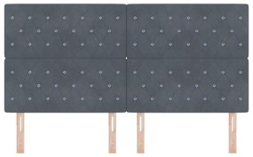 vidaXL LED Κεφαλαριά Σκούρου Γκρι 90 εκ Βελούδο