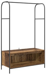 vidaXL Ράγα Ρούχων με Ράφια Παλιού Ξύλου 100x44x160 εκ.