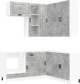 vidaXL Μονάδα κουζίνας PORTO 8 pcs Γκρι Σκυροδέματος